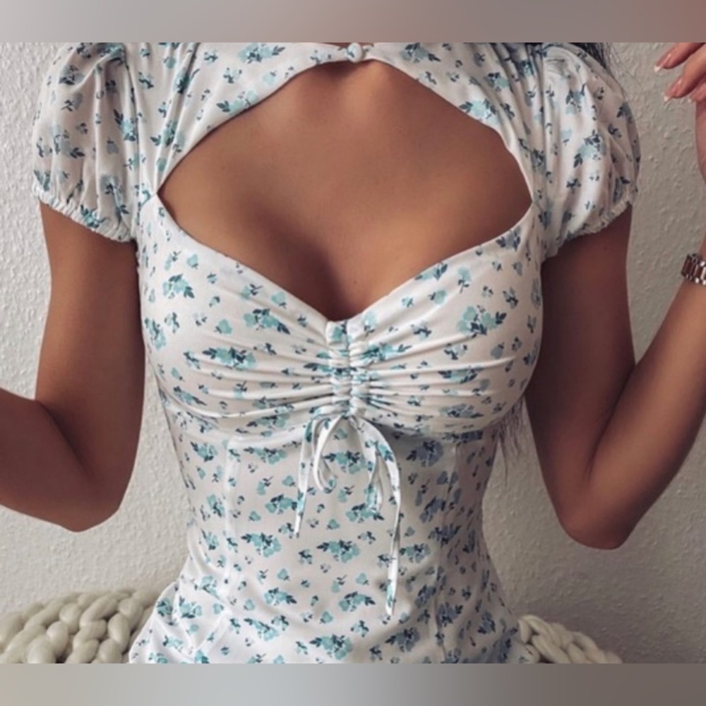Blue and white tigermist mini dress